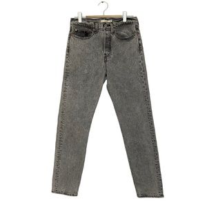 Levi’s Wedgie Straight Button Fly Gray Wash High Rise Ankle Jeans Size 27W E568